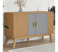 vidaXL Credenza OLDEN Grigia e Marrone 114x43x73,5 cm Massello di Pino