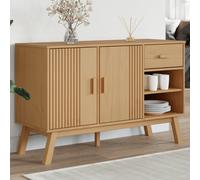 vidaXL Credenza OLDEN Marrone 114x43x73,5 cm in Legno Massello di Pino