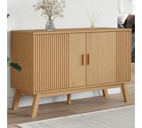 vidaXL Credenza OLDEN Marrone 114x43x73,5 cm in Legno Massello di Pino
