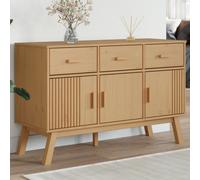 vidaXL Credenza OLDEN Marrone 114x43x73,5 cm in Legno Massello di Pino