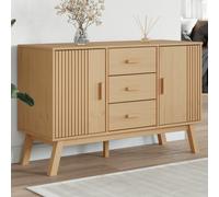 vidaXL Credenza OLDEN Marrone 114x43x73,5 cm in Legno Massello di Pino
