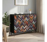 vidaXL Credenza OMMEN Rovere Nero 102 x 33 x 76 cm, Mobile per soggiorno e sala da pranzo, sideboard rettangolare, arredamento moderno, soluzione ampia per casa