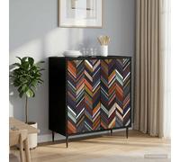 vidaXL Credenza OMMEN Rovere Nero 69 x 33 x 76 cm Legno ingegnerizzato