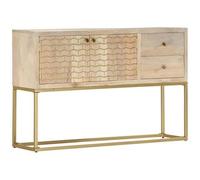 VIDAXL - Credenza Oro 120x30x75 cm Legno Massello di Mango