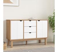 vidaXL Credenza OTTA Marrone e Bianco 113,5x43x73 cm in Legno di Pino
