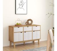 vidaXL Credenza OTTA Marrone e Bianco 114x43x73,5 cm in Legno di Pino