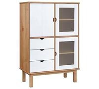 vidaXL Credenza OTTA Marrone e Bianco 85x43x125 cm in Legno di Pino