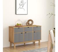 vidaXL Credenza OTTA Marrone e Grigio 114x43x73,5 cm in Legno di Pino
