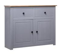 vidaXL Credenza Grigia 93x40x80 cm in Legno Massello di Pino Panama