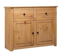 vidaXL Credenza Panama Range Mobiletto con Cassetti e Ante Rustica Robusta Classica Armadietto Madia 93x40x80 cm Naturale Legno Massello di Pino