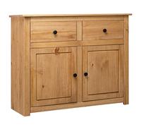 vidaXL Credenza Panama Range Mobiletto con Cassetti e Ante Rustica Robusta Classica Armadietto Madia 93x40x80 cm Naturale Legno Massello di Pino