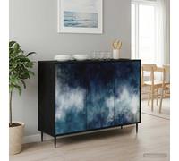 vidaXL Credenza RAALTE Rovere Nero 102 x 33 x 76 cm, Mobile per soggiorno e sala da pranzo, sideboard rettangolare, arredamento moderno, soluzione ampia per casa