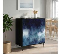 vidaXL Credenza RAALTE Rovere Nero 69 x 33 x 76 cm, Mobile laterale rettangolare moderno, soluzione di stoccaggio elegante per soggiorno e sala da pranzo
