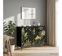 vidaXL Credenza RHENEN Rovere Nero 102 x 33 x 76 cm, Mobile per soggiorno e sala da pranzo, sideboard rettangolare, arredamento moderno, soluzione ampia per casa