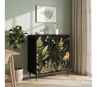 vidaXL Credenza RHENEN Rovere Nero 69 x 33 x 76 cm, Mobile laterale rettangolare moderno, soluzione di stoccaggio elegante per soggiorno e sala da pranzo