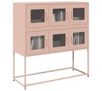 vidaXL Credenza Rosa 100,5x39x107 cm in Acciaio Laminato a Freddo