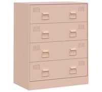 vidaXL Credenza Rosa 67x39x83 cm in Acciaio, credenza con cassetti, armadietto, Supporto Telefono, armadietto Laterale, mobiletto, Mobile consolle