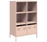 vidaXL Credenza Rosa 68x39x103,5 cm in Acciaio, libreria, libreria portaoggetti, libreria con Ante, libreria Moderna, Mobile portaoggetti
