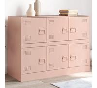 vidaXL Credenza Rosa 99x39x73 cm in Acciaio