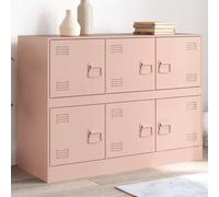 vidaXL Credenza Rosa 99x39x73 cm in Acciaio