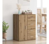 vidaXL Credenza in legno di quercia artisan, 59 x 39 x 80 cm, credenza rustica per sala da pranzo, contenitore rettangolare, elegante mobile per la casa organizzata