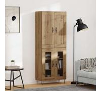 vidaXL Mobile alto Artisan Rovere 69,5 x 34 x 180 cm Legno lavorato, Sala da pranzo, Unità rettangolare, Eleganti mobili portanti, Cassettiera multifunzione, pratico organizer