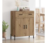 vidaXL Credenza Rovere artigianale 69,5 x 34 x 90 cm Legno multistrato