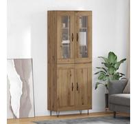 vidaXL Mobile alto in legno di quercia Artisan, 69,5 x 34 x 180 cm, per soggiorno, mobile rettangolare alto, mobili moderni, credenza robusta, legno, elegante organizer