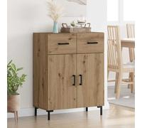 vidaXL Credenza Rovere artigianale 69,5 x 34 x 90 cm Legno multistrato