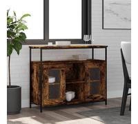 AX Credenza Mobiletto Armadietto 100x35x80cm Arredo Rovere Fumo Casa News 835506