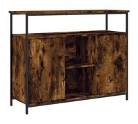 AX Credenza Mobiletto Armadietto 100x35x80cm Arredo Rovere Fumo Casa News 835501