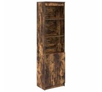 vidaXL Credenza Rovere Fumo 50x35x180 cm in Legno Multistrato, mobile, mobiletto laterale, mobiletto portaoggetti alto, mobiletto portaoggetti