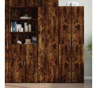 vidaXL Credenza Rovere Fumo 50x42,5x185 cm in Legno Multistrato, credenza Alta, Mobile Contenitore, Mobile Alto, Mobile, credenza Laterale