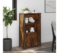 AX Credenza Mobiletto Moderna 62x32x103.5cm Portaoggetti Rovere Fumo News 834217