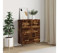 vidaXL Credenza Rovere Fumo 69,5x34x90 cm in Legno Multistrato