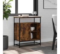 AX Credenza Mobiletto 69x35x80cm Portaoggetti Arredo Rovere Fumo Casa New 835546