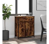 AX Credenza Mobiletto 70x30x80cm Portaoggetti Arredo Rovere Fumo Casa New 835526