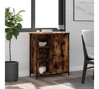 AX Credenza Mobiletto 70x30x80cm Portaoggetti Arredo Rovere Fumo Casa New 835496