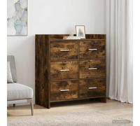 vidaXL Credenza Rovere Fumo 75 x 33 x 80 cm Legno ingegnerizzato