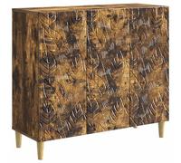 vidaXL Credenza Rovere Fumo 89 x 34,5 x 80 cm Legno ingegnerizzato, Mobile Sideboard spazioso, Arredamento Vintage, organizzatore Rettangolare per Soggiorno, unità Moderna per Cucina