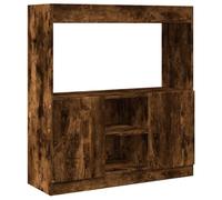 vidaXL Credenza Rovere Fumo 92x33x100 cm in Legno Multistrato, libreria, libreria portaoggetti, libreria con Ante, libreria Moderna