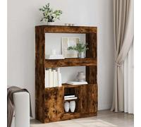 vidaXL Credenza Rovere Fumo 92x33x140 cm in Legno Multistrato, libreria, libreria portaoggetti, libreria con Ante, libreria Moderna
