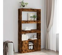 vidaXL Credenza Rovere Fumo 92x33x180 cm in Legno Multistrato