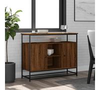 AX Credenza Mobiletto 100x35x80cm Portaoggetti Arredo Rovere Marrone Casa 835543