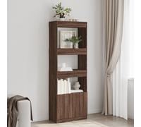 vidaXL Credenza Rovere Marrone 63x33x180 cm in Truciolato, libreria, libreria portaoggetti, libreria con Ante, libreria Moderna, Mobile portaoggetti