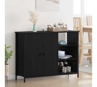 vidaXL Credenza Rovere Nero 100 x 33 x 75 cm Legno multistrato