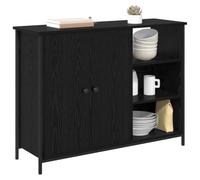 vidaXL Credenza Rovere Nero 100 x 33 x 75 cm Legno Multistrato, Credenza Moderna, Design Rettangolare, Soluzione di stoccaggio, Elegante per Sala da Pranzo, Versatile in Cucina