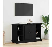 vidaXL Credenza nera effetto quercia 100 x 35,5 x 60 cm, materiale in legno, storage rustico, legno robusto per il soggiorno, soluzione salvaspazio, pratico organizzatore per alimenti