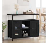 vidaXL Credenza Rovere Nero 100 x 35 x 80 cm Legno ingegnerizzato