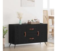 vidaXL Credenza Rovere Nero 100 x 36 x 60 cm Legno multistrato